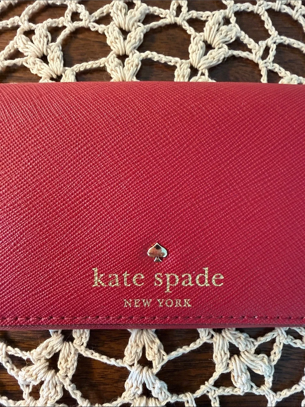 Kate Spade Red Compact Card Case Wallet